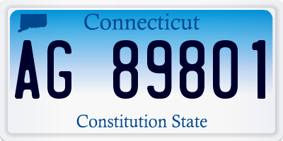 CT license plate AG89801