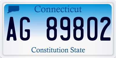 CT license plate AG89802