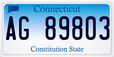 CT license plate AG89803