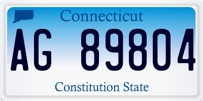 CT license plate AG89804