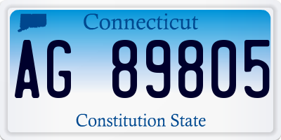CT license plate AG89805