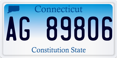 CT license plate AG89806