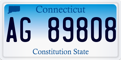 CT license plate AG89808