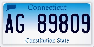 CT license plate AG89809