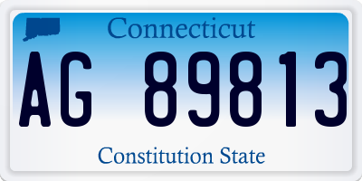CT license plate AG89813