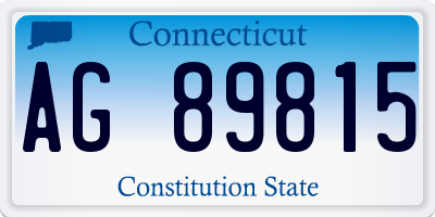 CT license plate AG89815