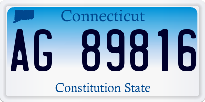 CT license plate AG89816