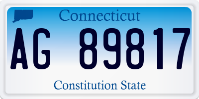 CT license plate AG89817