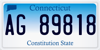 CT license plate AG89818