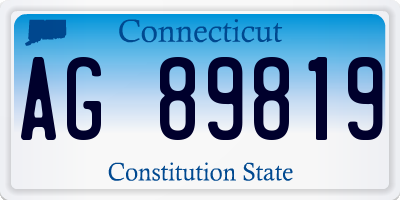 CT license plate AG89819