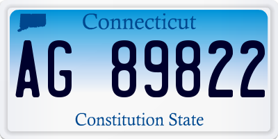 CT license plate AG89822
