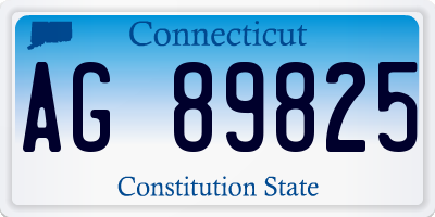 CT license plate AG89825