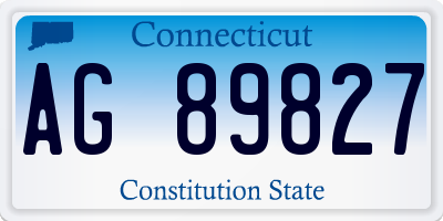 CT license plate AG89827