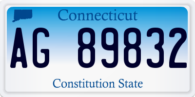 CT license plate AG89832