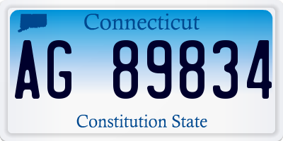 CT license plate AG89834