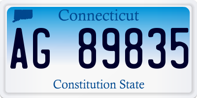 CT license plate AG89835