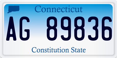 CT license plate AG89836