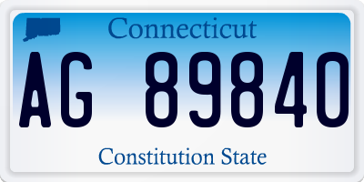 CT license plate AG89840