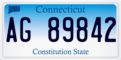 CT license plate AG89842