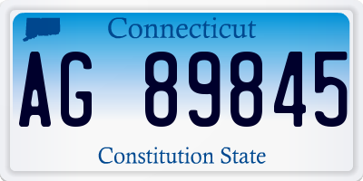 CT license plate AG89845