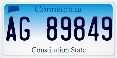 CT license plate AG89849