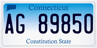 CT license plate AG89850