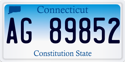 CT license plate AG89852