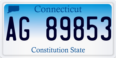 CT license plate AG89853