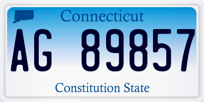 CT license plate AG89857