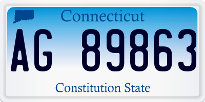 CT license plate AG89863
