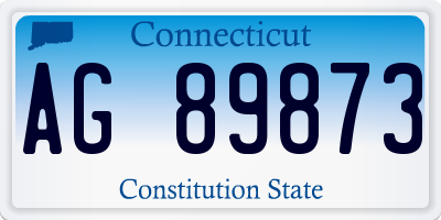 CT license plate AG89873