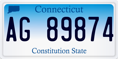 CT license plate AG89874