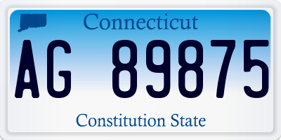 CT license plate AG89875