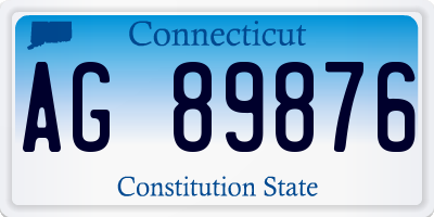 CT license plate AG89876