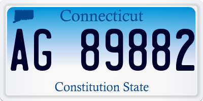 CT license plate AG89882