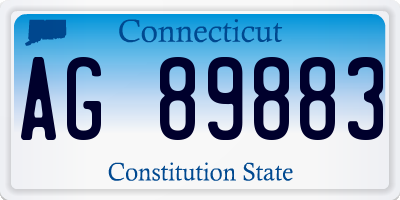 CT license plate AG89883