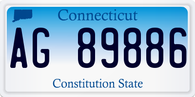CT license plate AG89886