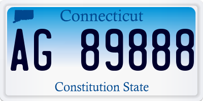CT license plate AG89888
