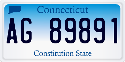 CT license plate AG89891