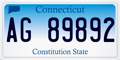 CT license plate AG89892