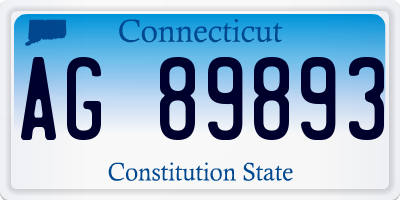 CT license plate AG89893