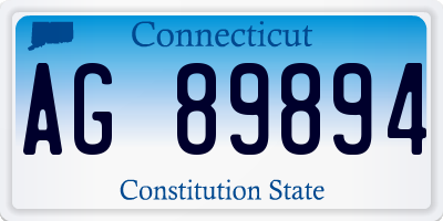 CT license plate AG89894