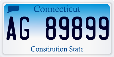 CT license plate AG89899