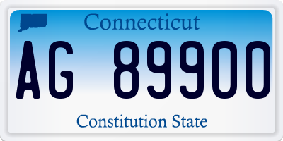 CT license plate AG89900