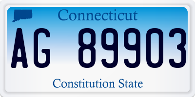 CT license plate AG89903