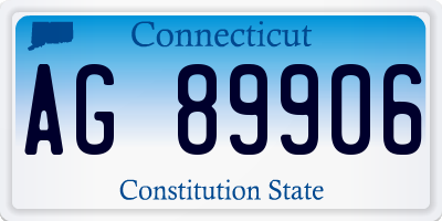 CT license plate AG89906