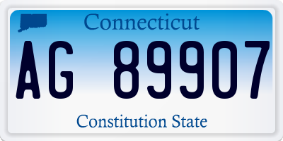 CT license plate AG89907