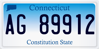 CT license plate AG89912