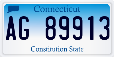 CT license plate AG89913