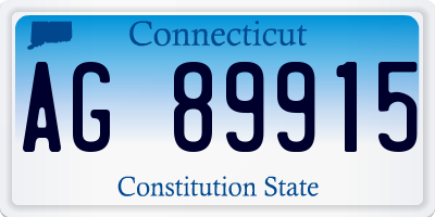 CT license plate AG89915